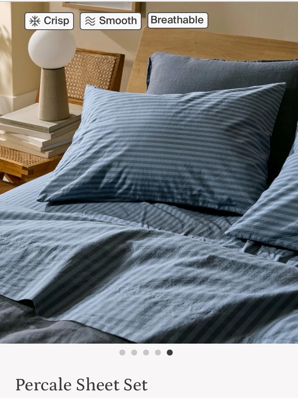 Parachute NEW King Size Percale sheet set Dusk stripe $324 MSRP